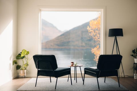 Natural landscape, Living room, Seating area, Mountain view
