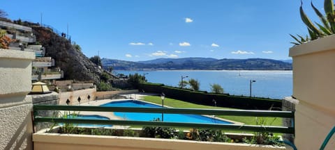Nearby landmark, Natural landscape, View (from property/room), Balcony/Terrace, Lake view, Pool view, Sea view, Swimming pool
