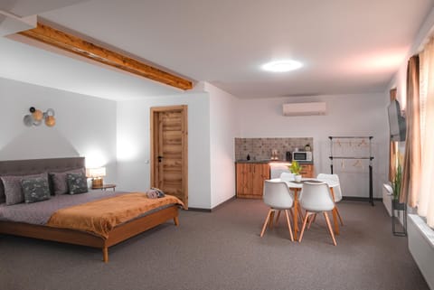 Bed, TV and multimedia, Kitchen or kitchenette, Photo of the whole room