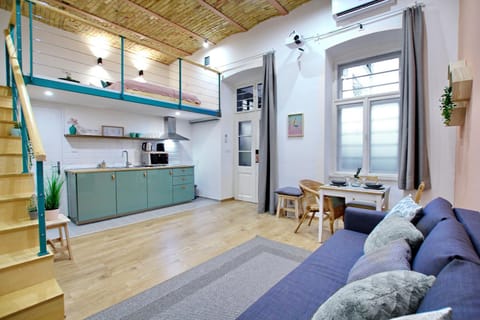 Kitchen or kitchenette, Living room, minibar, pet friendly, stove, air conditioner