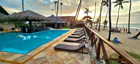 Beach, Pool view, Sea view, Swimming pool, Sunset, sunbed
