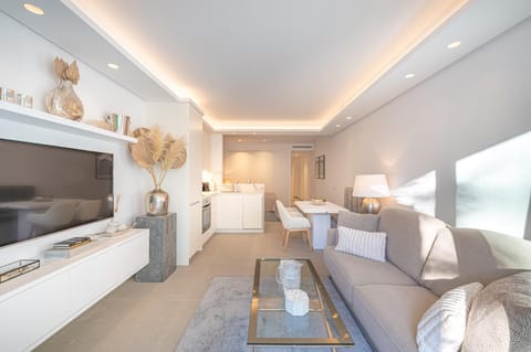 TV and multimedia, Kitchen or kitchenette, Living room, Photo of the whole room, Seating area
