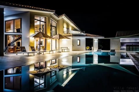 Night, Pool view, Swimming pool