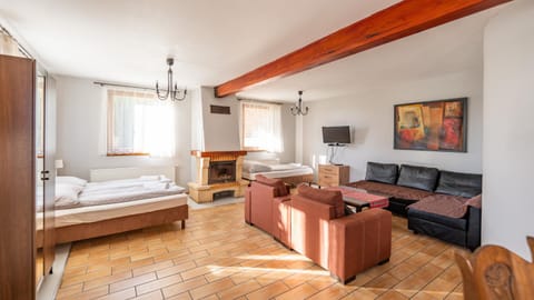 Bed, TV and multimedia, Living room, Photo of the whole room, Seating area, Bedroom