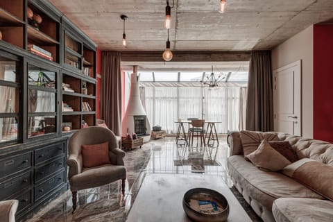 Living room, Dining area, flat iron