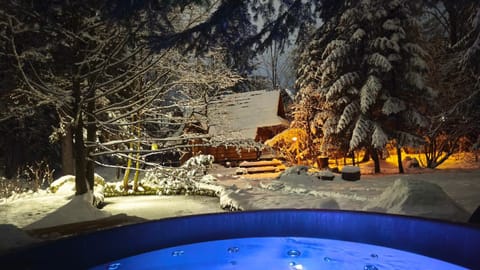 Property building, Night, Natural landscape, Winter