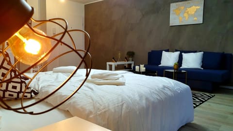 Bed, Living room, Photo of the whole room, Seating area, Bedroom