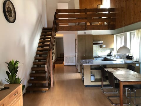 Kitchen or kitchenette, Dining area, stove