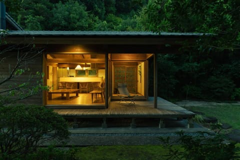 Property building, Night, Garden
