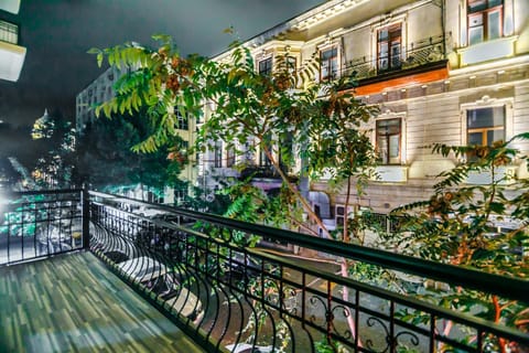 Property building, Night, Winter