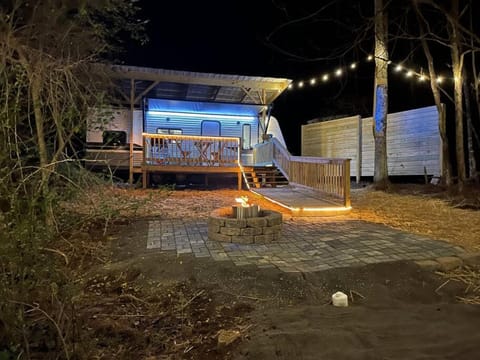 Property building, Patio, Night, Garden view