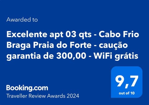 Excelente apt 03 qts - Cabo Frio Braga Praia do Forte - caução garantia de 400,00 - WiFi grátis - ar condicionado em dois quartos Apartment in Cabo Frio