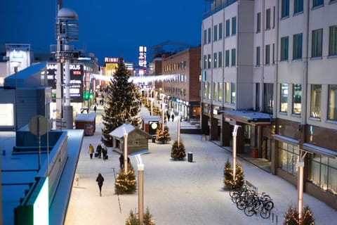 Property building, Night, People, Winter