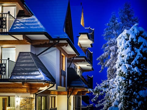 Property building, Night, Winter