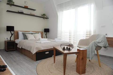 Bed, Living room, Bedroom