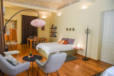 Bed, Living room, Photo of the whole room, Seating area, Bedroom