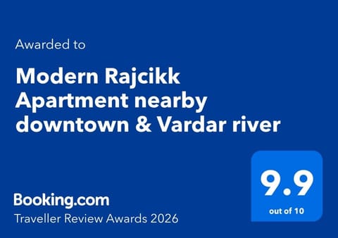 Modern Rajcikk Apartment nearby downtown & Vardar river Apartment in Skopje