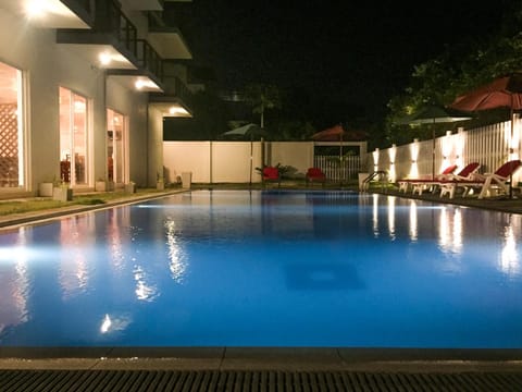 Property building, Night, Pool view, Swimming pool, Swimming pool
