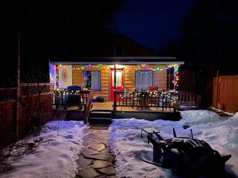 Property building, Patio, Night, Winter