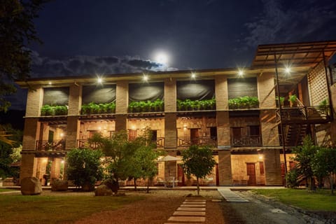 Property building, Night, Garden
