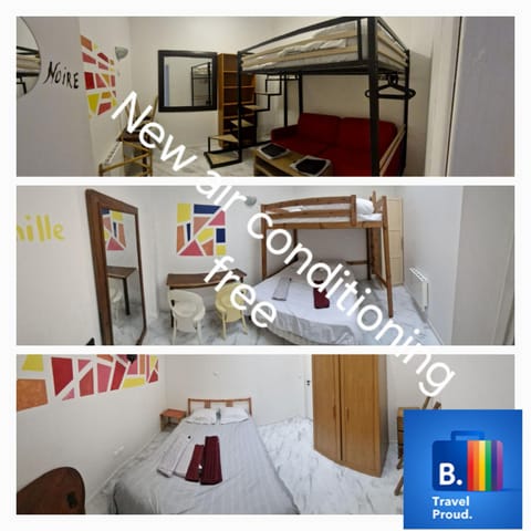 Bed, Photo of the whole room, Bedroom, Text overlay, bunk bed