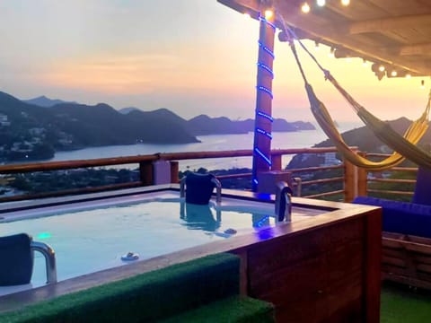 Nearby landmark, Natural landscape, Balcony/Terrace, Mountain view, Sea view, Sunset