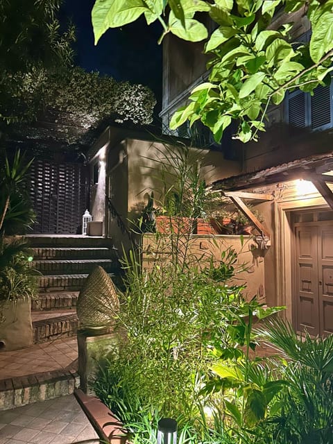 Property building, Night, Garden, Garden, Garden view