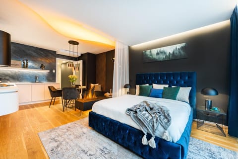 Bed, Living room, Photo of the whole room, Seating area, Bedroom