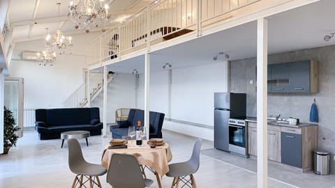 Living room, Seating area, Dining area