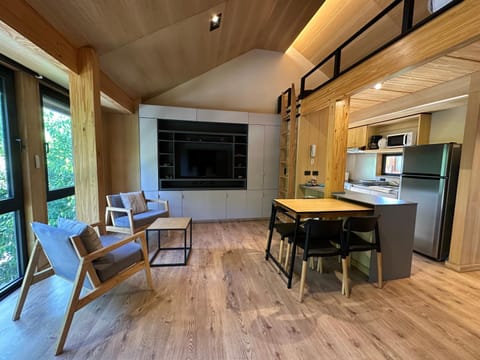 Kitchen or kitchenette, Living room, Dining area