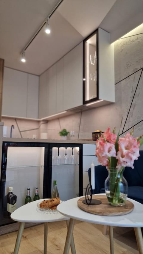 Kitchen or kitchenette, oven