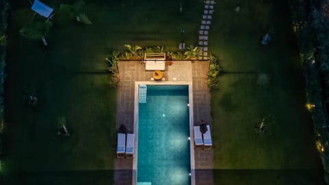 Night, Pool view, Swimming pool