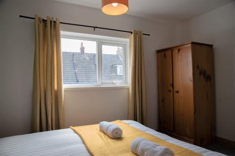 Bed, Photo of the whole room, Bedroom, towels, wardrobe