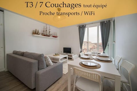 Fully equipped apartment balcony sleeps 7 wifi Apartment in Marseille
