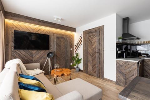 Kitchen or kitchenette, Living room, Seating area