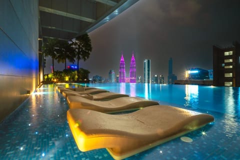 Night, Landmark view, Pool view, Swimming pool