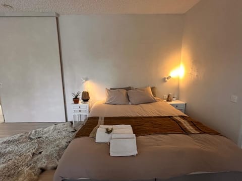 Bed, Photo of the whole room, Bedroom, towels