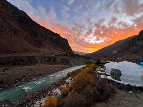 Mountain view, River view, Sunset