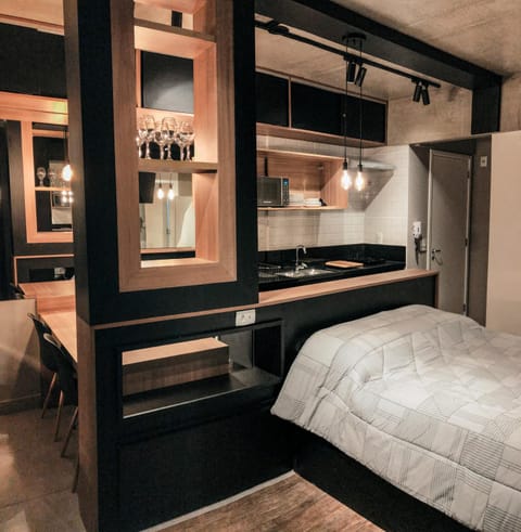 Bed, Kitchen or kitchenette, Photo of the whole room, Bedroom