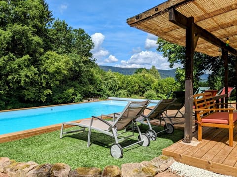Natural landscape, Garden, Swimming pool, sunbed