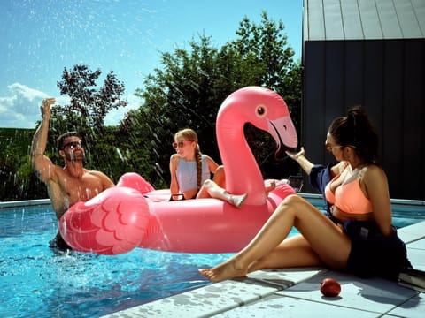 People, Pool view, Swimming pool, group of guests