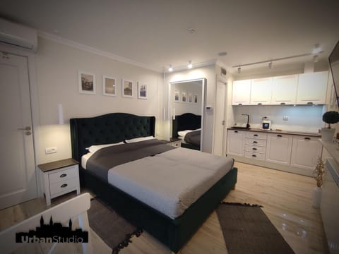Bed, Kitchen or kitchenette, Photo of the whole room, Bedroom