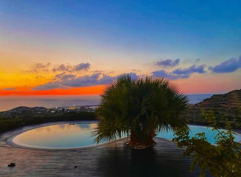 Pool view, Sea view, Swimming pool, Sunset