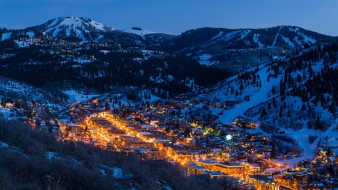 Night, Natural landscape, Bird's eye view, Winter, Mountain view
