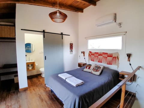 Bed, Bathroom, Photo of the whole room, Bedroom, towels, air conditioner