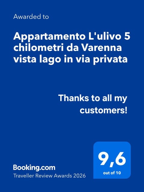 Appartamento L'ulivo 5 chilometri da Varenna vista lago in via privata Apartment in Lierna