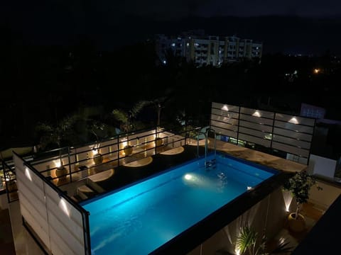 Night, Swimming pool, Swimming pool