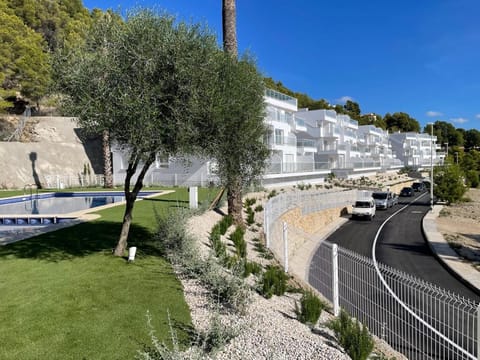 Property building, Day, Natural landscape, Garden, Garden view, Pool view, Swimming pool