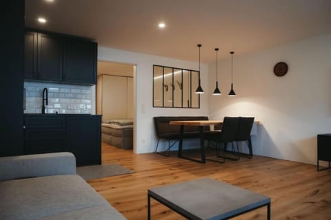 Kitchen or kitchenette, Living room, Dining area