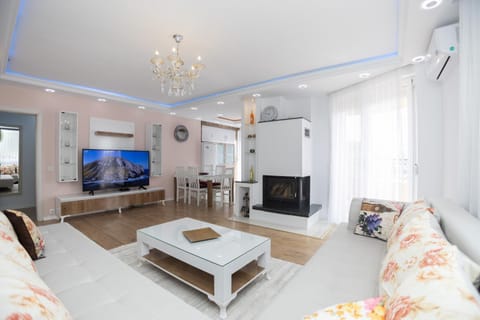 Communal lounge/ TV room, TV and multimedia, Kitchen or kitchenette, Living room, Seating area, Dining area, minibar, air conditioner